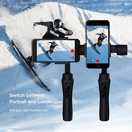 Zhiyun Smooth-Q Stabilizzatore a 3 assi per smartphone come iPhone Plus/7/6Plus/6,Samsung,Huawei and GoPro3/4/5 fino ad 200g/6