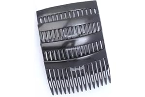 HD Novelty Set of 4 Tort Plain Hair Combs Slides 7cm (2.8") French Side Combs Plastic Twist Comb Strong Hold Hair Clips Accessories for Girls Women (15 Teeth)