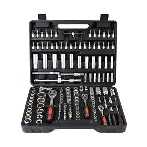 Preisvergleich Produktbild Femor Kraftmann Knarrenkasten Nußkasten Steckschlüsselsatz Ratschenkasten (172-teilig)