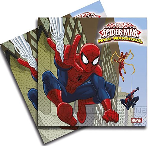 Procos 10108574B – Kinderpartyset – Ultimate Spiderman – Web Warriors, Größe XL, 72-teilig - 5