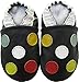 Carozoo Five Dots Black Soft Sole Leather Baby Toddler Kids Shoes 2-3Y