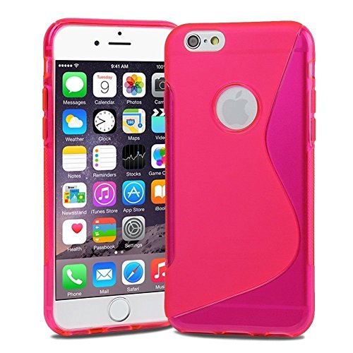 Premium Apple iPhone 6 Plus Case Cover Hot Pink Case Cover Silicone Gel S-Line Wave Design Case Cover For Apple iPhone 6 Plus Case Cover
