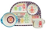 Bamboo Fibre Childrens 3 Piece Dining Set - ROBOTS