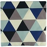 Luxbon 4er Set modern Geometrische Dreieck Leinen Kissenbezug Lendenkissen Wurfkissenbezug Pillowcase Cafe Haus Auto Deko 18 x 18 “ - 3