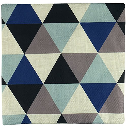 Luxbon 4er Set modern Geometrische Dreieck Leinen Kissenbezug Lendenkissen Wurfkissenbezug Pillowcase Cafe Haus Auto Deko 18 x 18 “ - 3