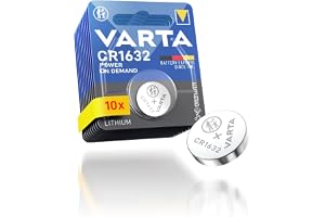 VARTA Knappcellsbatterier CR1632, 10 stycken, Power on Demand, Lithium, 3 V
