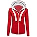 Produktbild Damen Mäntel mit Kapuze Tops MYMYG Outwear Kapuzenpulli Sweatshirt Pullover Winterjacke Langarmshirt Freizeit Oberteil Strickjacke Jäckchen Winter Herbst Bluse(B4-rot,EU:44/CN-3XL)