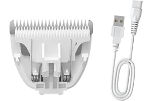 SUN YOBA Replaceable Charging Cable&Standard Size Ceramic Blade Set,Pet Dog Hair Clipper Cat Trimmer Used Blade