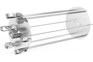 Onlyfire Universal Drehbar Grillspieß System Rotisserie Nadel Set, Edelstahl Rondell Grillspiessgestell für Drehspieße, passt für Alle Drehspieße, mit 6 Langen 41cm Spießen, Ø16cm