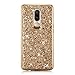 Produktbild Coollee Hülle für [OnePlus 6] Glitzer Handytasche Mädchen Glitter Sparkle Bling Strass Silikon Weich TPU Bumper Etui Ultra Dünne Smartphone Luxury Kristall Cute Original Glänzend Funkeln Case Cover Handy Hüllen Stoßdämpfend Protective Tasche Schutz Schale (Gold)