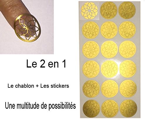 18 "Stencils Adhesive Vinyl Chablon + 414 Stickers India Gold
