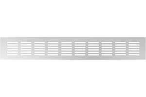 Repa Market Ventilation Grille Silver 400 x 60mm (Frame Size) – Aluminum Air Vent Cover for Kitchen Plinth, Cabinet, Door, Floor, Wall – Elegant Furniture Vent Register–Indoor Air Flow Grill