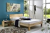 Lieferung mit Paketdienst SAM® Massivholzbett Bahar aus Kernbuche 180x200 cm, geschlossenes Kopfteil, geöltes Massivholz
