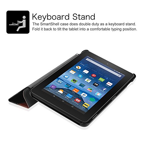 Fintie Hülle für Amazon Fire 7 Tablet (7-Zoll, 7. Generation – 2017) – Slim Cover Lightweight Schutzhülle Tasche mit Standfunktion, Mandelblüten - 5