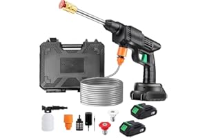 TBRFP Cordless Pressure Washer,2 Rechargeable Battery,45Min Runtime & 5M Hose | 2-in-1 Adjustable Nozzle, Foam Cannon | Portable Jet Wash for Car/Patio/Garden Cleaning