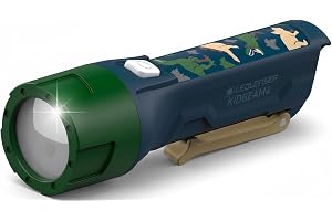 Ledlenser Kidbeam4 Ficklampa för barn, grön, energisparande batteridriven LED-ficklampa, 4 färglägen och blinkfunktion, barnf