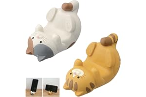 ATMWM 2 Stücke Funny Cat Holder Katze, Katzenkopf Handyhalterung Niedlicher Handyhalter Handyhalterung, Katzen Handy Ständer, Universal-Handyhalter für den Schreibtisch, Desktop-Handyhalter