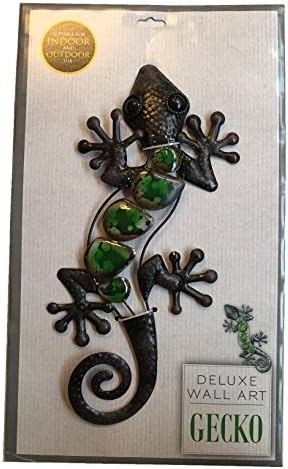 Outdoor Garden New Gecko Style Deluxe Metal Painted Wall Art Decoration - Green