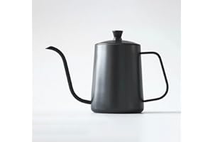 VIA CREMA Bollitore per Caffè Pour Over, Acciaio Inossidabile, Nero, 600ml, Beccuccio Lungo per Versamento di Precisione (Pour Over 600ML)