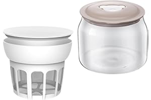 ‎SHARPLACE Sharplace Molkeabscheider mit Deckel, Lebensmittelsieb Nussmilchbehälter Glas, Joghurtbereiter