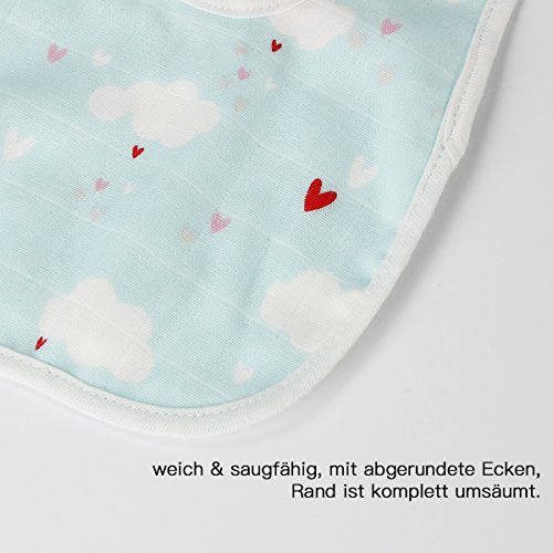 4er Baby Newborn Bib Mull-Lätzchen Muslin Bandana Dreieckstuch 100% Baumwolle Sabbern Spucken - 5