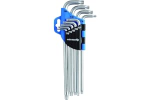 Högert Technik - Jeu de Cle Torx, Set de Tournevis Torx, Tailles T10 à T50, Ensemble Torx, Acier Chrome-Vanadium, Jeu de Cles Torx Résistant à la Déformation et à l'Usure - HT1W818, 9 Pièces