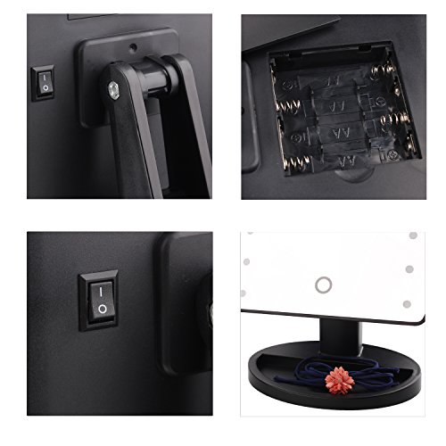 LED Schminkspiegel + 10 X Vergrößerungsfleck +Bedienungsanleitung -Kosmetikspiegel mit Beleuchtung 180°Drehbar für Make up , Rasieren , Reisen - 8
