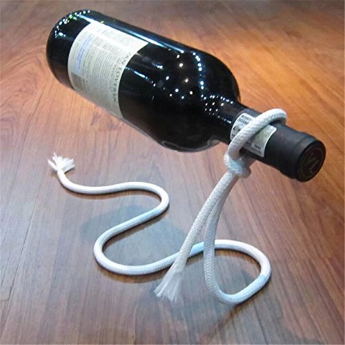 Golden Seeds Seil Weinflaschenhalter Rope Wine Bottle Holder Hängeweinregal Weinständer - 5