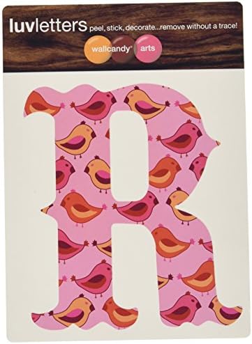 Wallcandy Arts Luv Letters Birds R, Pink, SMALL