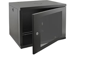 DATA ZONE 12u 450mm 19" Deep Black Wall Mounted Data Cabinet Patch Panel PDU Comms Network