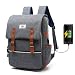 Produktbild Ailin Online Laptop Rucksack mit USB Ladeanschluss Mode Casual Reiserucksack Wasserdichte Große Fach Schulrucksack für Schule Reise Arbeit Sport 4 Farben zu Auswahl (Grau)