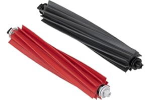 roborock Cepillo Principal de Goma Robot Aspirador S8/S8+/S8 Pro Ultra/Q8 MAX/Q8 MAX+/Q5 Pro/Q5 Pro+, Rojo y Negro 2 Piezas