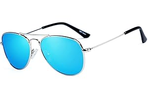 Rocf Rossini Lunettes de Soleil Enfant Filles Polarisées Cat. 3 Lunettes de Soleil pour Bébé Garçons en Métal 2-12 Ans