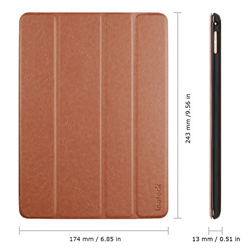 Inateck iPad Air 2 Hülle – Ultra Slim Ledertasche Smart Cover mit Magnetischer Auto Sleep Wake-up Funktion für iPad Air 2/ iPad 6. Generation, Braun - 2