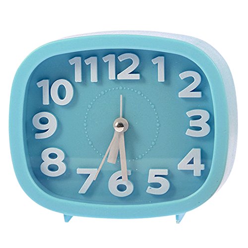 cooja geräuschlos Quarz Analog Nachttisch Lovely Wecker 7,6 cm, blau