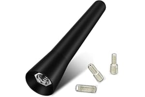 Grapid Automotive®, antenna per auto, asta corta, antenna corta universale, 3 adattatori, lunghezza 6 cm, nero