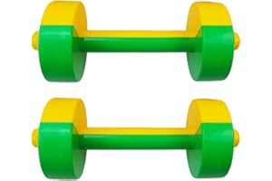 TOYANDONA 1 Paar Kinder Hanteln Kleine Hanteln Spielzeug Kunststoff Hanteln Sport Spielzeug Fitness Übung Ausrüstung Sport Spielzeug für Kinder Rot Gelb