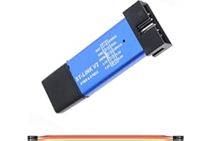 DAOKAI ST-LINK V2 Emulator Downloader,Programmierer,STM8 STM32 Emulator,3.3 V 5 V Programmier-Unterstützung,mit DuPont-Kabel(Zufällige Farbe)