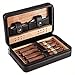 Produktbild C-Xka Zigarren Humidor Zigarrenschachtel Set Bequem ausgereifte Zedernholz Kuh Leder Stoff Set Humidor zu senden Zigarrenschneider, schön verpackt (Farbe : SCHWARZ)