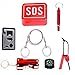 Produktbild Cookey Outdoor Survival Kit SOS Equipment Supplies (Multitool Zangen / Card / Wire Saw / Fire Starter / Kompass / Whistle) für Reisen, Erdbeben, Camping, Abenteuer, Notfall Zahnrad mit Anleitung