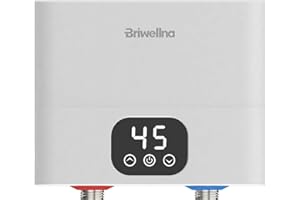 Briwellna Elektrisch Instant Durchlauferhitzer Küche Klein Warmwasserbereiter mit LED Temperaturanzeige 220v 5500W für Küche und Badezimmer
