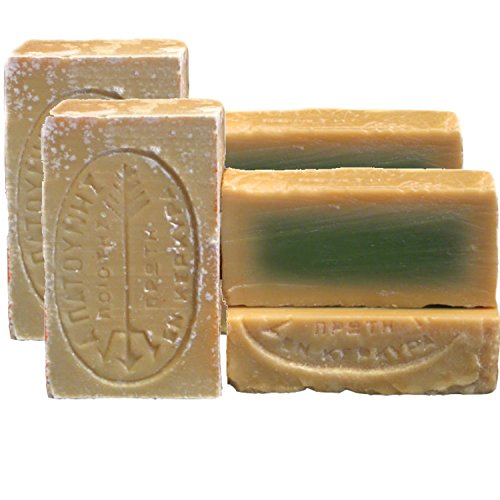 tradoro® Verde Oliva Jabón 4 unidades (4 x 115 gr), hecha de 100% olivenkernöl, handgesiedet de jabón de jabón olivo patounis, no Parfum, no aditivos, ideal para alérgicos