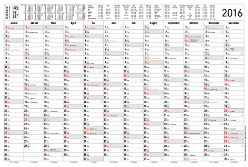 Jahresplaner 2020 - Wandplaner - Plakatkalender (50 x 34) - Ferienübersicht - Arbeitstagezählung