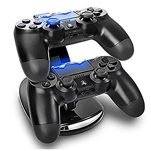 Expresstech @ Doble Estación de Carga Cargador Soporte Rápida con LED para Playstation 4 Mando Inalámbrico PS4 Dualshock Gamepad