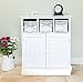 Produktbild Weiß Shabby Chic 2 Tür Weidengeflecht 3 Schubladen Schrank Sideboard