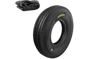 ECOVELO 1 pneu 4.00-8 + chambre à air pneumatique renforcée 6 PR pour roues chariot annexe remorque bateau