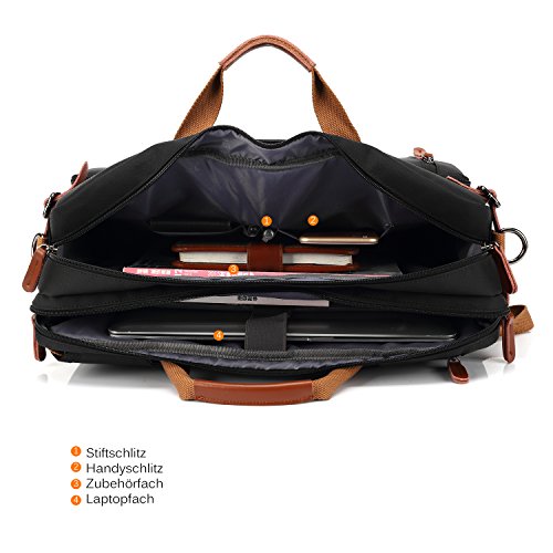 CoolBELL umwandelbar Rucksack Messenger Bag UmhÃ¤ngetasche Laptop Tasche Handtasche Business Aktentasche Multifunktions Reise Rucksack Passend fÃ¼r 17,3 Zoll Laptop / MÃ¤nner / Frauen(Grau)