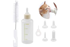 TAIHE Aufzuchtflasche Katze - 60ml Haustier Babyflasche Kit, Haltbares Silikon Milch Feeder Neugeborene Pet Welpen Katze Milch Fläschchen