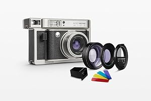 Lomography Lomo'Instant Wide Camera & Lenses Monte Carlo Black Leather