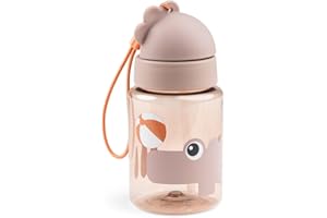 Done by Deer botella de pajita Croco Playground Rosa - botella a prueba de fugas 280 ml - material: Tritan boquilla: 100% silicona de grado alimenticio tapa: PP pajita: PE